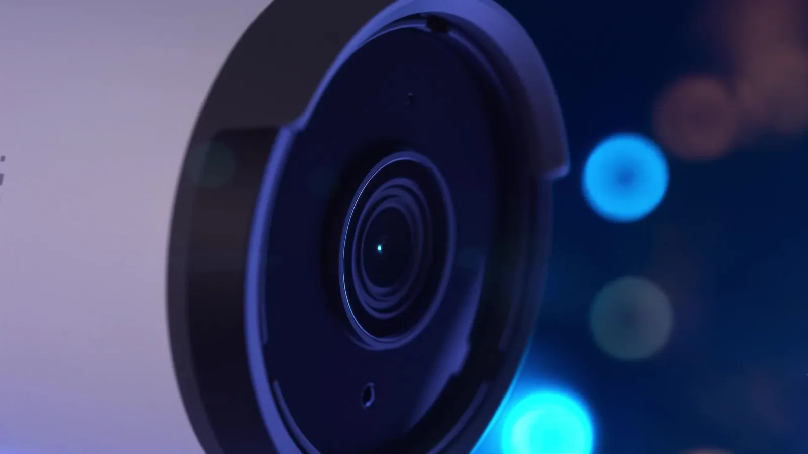 Close view of a UniFi Protect camera lens