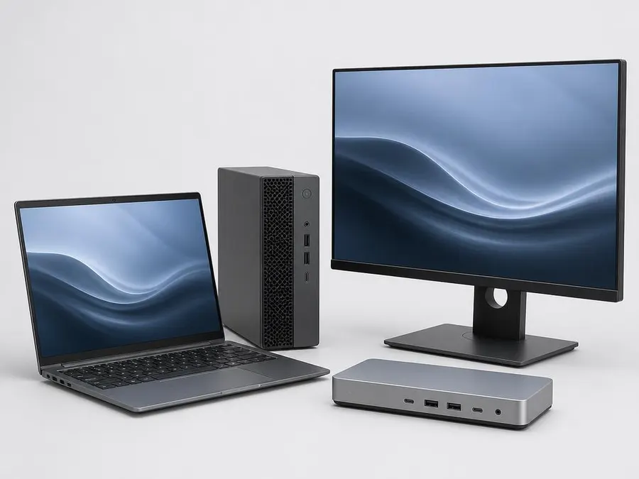 Business workstations and end-user computing hardware staged for deployment